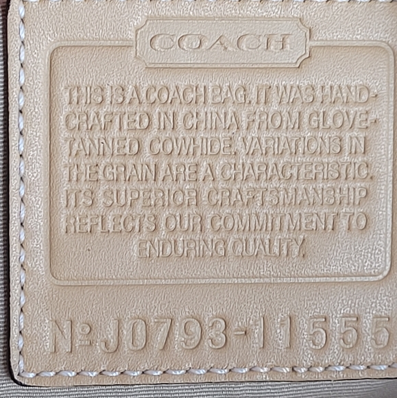 COACH | Madeline Tan Putty Satchel Bag w/Logo Scarf & Dust bag - Picture 13 of 16